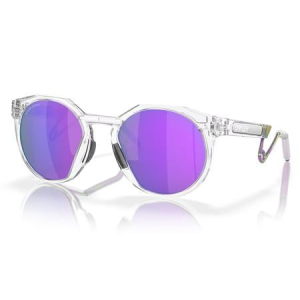 Oakley HSTN Metal Sunglasses with Matte Clear Frame and Prizm Violet Lenses