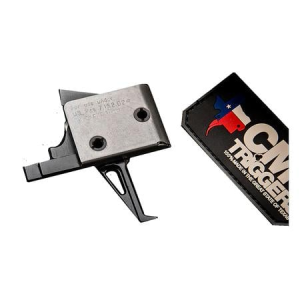 Cmc Triggers Drop-In Single-Stage Flat Trigger with 4-4.50 lbs Draw Weight, Black/Silver Finish for AR-15/AR-10