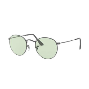 Ray-Ban Round Solid Evolve with Gunmetal Frame and Green/Blue Photochromic Evolve Lensesz