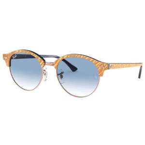 Ray-Ban Clubround Marble with Wrinkled Beige Frame and Light Blue Gradient Lenses