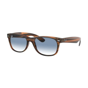 Ray-Ban New Wayfarer Striped Red Havana Frames with Clear Blue Gradient Lenses