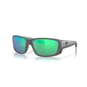 Costa Del Mar Tuna Alley Pro Sunglasses with Matte Black Frame and Green Mirror Lenses