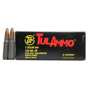 Tula Ammo 7.62x39mm 124 gr Soft Point Steel Case 40/Box