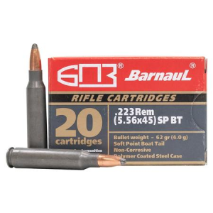 Barnaul 223 Remington 62 Grain SP Steel Polycoated Case 20/Box