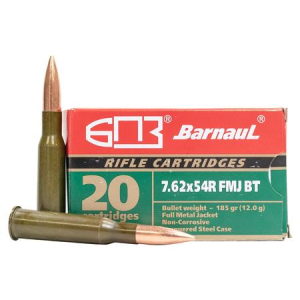 Barnaul 7.62x54R 185 GR Full Metal Jacket Steel Lacquered Case 20/Box