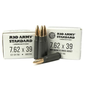 Red Army Standard 7.62x39mm 122 gr FMJ Boat-Tail Steel Case 20/Box