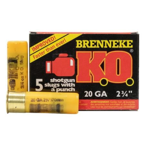 Brenneke 20 Gauge 2-3/4 in 3/4 oz Slug K.O. 5/Box