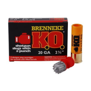 Brenneke 20 Gauge 2-3/4 Inch 328 gr KO Shotgun Slugs 5/Box