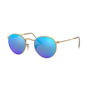 Ray-Ban RB3447 with Matte Arista Frame and Round Blue Flash Lenses