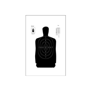 Action Targets Action Target B-34 Qualification Silhouette Paper Hanging 25 yds 17.50" x 23" Black/White 100 Per Box