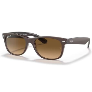 Ray-Ban New Wayfarer Classic Sunglasses with Brown On Transparent Lenses and Grown Gradient Lenses