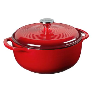 Lodge Cookware 7.5 Quart Red Essential Enamel Cast Iron Dutch Oven