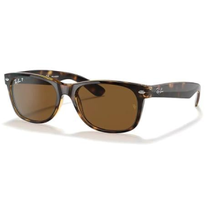 Ray-Ban New Wayfarer Classic Sunglasses with Tortoise Frame and Brown Lenses