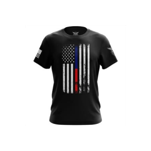 We The People American Flag Thin Blue/Red Line Public Service Supports Short Sleeve Shirt