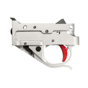 Timney Replacement Trigger Single-Stage Curved Trigger with 2.75 lbs Draw Weight & Silver/Red Finish for Ruger 10/22