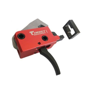 Timney PCC Trigger Two-Stage Curved Trigger with 2 lbs Draw Weight & Black/Red Finish for AR-Platform