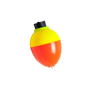 Betts 1-1/2 Inch Unweighted Plastic Floats Snap-On Pear - Fluorescent Orange/Yellow