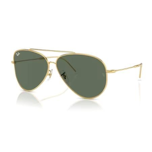 Ray-Ban Aviator Reverse Sunglasses with Gold Frame and Green Lenses