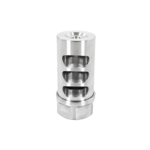 American Precision Arms Gen 2 Little Bastard Self Timing Brake Stainless Steel with 5/8"-24 tpi Threads, 2.22" OAL & 1" Diameter for 30 Cal Rif