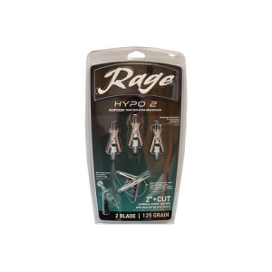 Rage Broadheads 2 Blade Hypo 2 2? Expandable Cut Hypodermic 4 Pack
