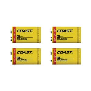 Coast Industrial Performance Alkaline 9V Batteries 4-Pack