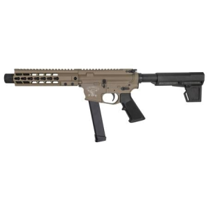 Brigade 9mm Flat Dark Earth Battle Pistol with KeyMod Rail and Billet Lower Receiver