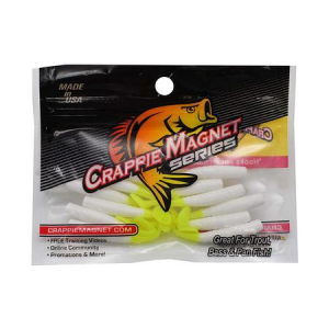 Crappie Magnet Tiny Dancer 8 Piece Pack 1.75 Inch White-Chartruese