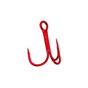 Gamakatsu Treble Hook Round Bend Red Size 8
