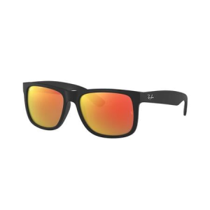 Ray-Ban Justin with Matte Black Frame and Red Mirror Lenses