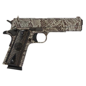 Iver Johnson 1911 A1 Copperhead 45 ACP Pistol with Black Snakeskin Diamondwood Grips
