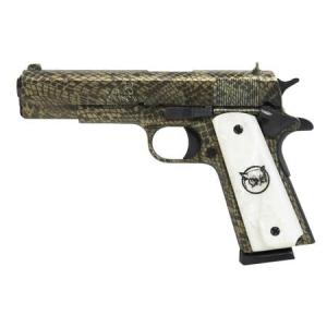 Iver Johnson 1911 A1 Water Moccasin 45 ACP Pistol with White Synthetic Pearl Grips