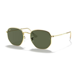 Ray-Ban Hexagonal Sunglasses with Polished Gold Frame and Classic G-15 Lenses