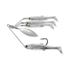 Live Target 1/2 oz Baitball Large Spinner Rig in Pearl White/Silver