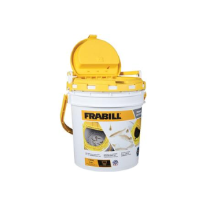 Frabill Drainer Bait Bucket in White/Yellow