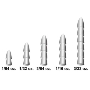 Xzone Lures 1/64 oz Tungsten Pagoda Nail Sinker Plain 11 Pk