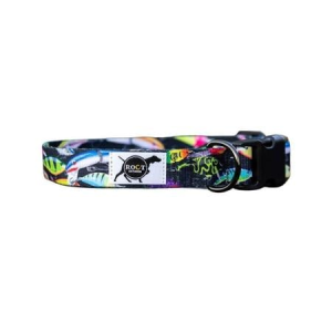 Roct Outdoor Cascade Small or Medium Dog Collar in Fishing Lures