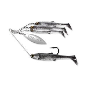 Live Target 1/2 oz Baitball Large Spinner Rig in Smoke Silver