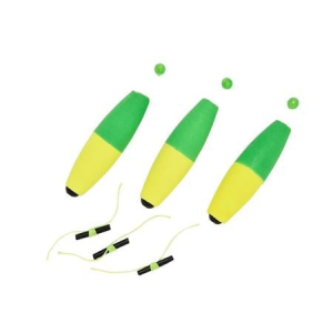 Betts Mr. Crappie Pegeez Floats Cigar 3 Pack Yellow Green