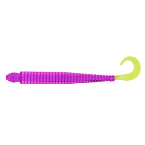 Mister Twister Ringworm Bait - 4in (Purple/Chartreuse Tail)