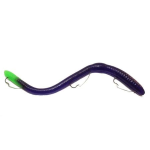 Ike Con Big 8 Worm Bait - 8in (Grape/Glow Tail)