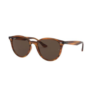 Ray-Ban RB4305 with Gloss Striped Red Havana Frame and Dark Brown Classic Lenses