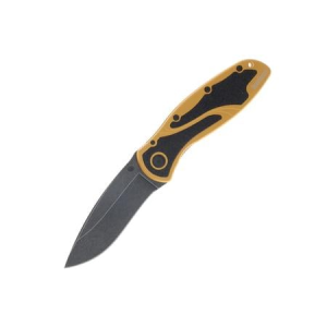 Kershaw Knives Blur Blackwash Folding Pocket Knife - Gold
