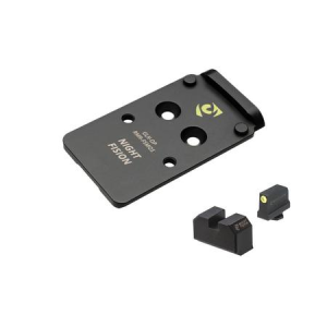 Night Fision Optic Plate Tritium Yellow Front Sight Combo: RMR/507c to Glock Full Size MOS