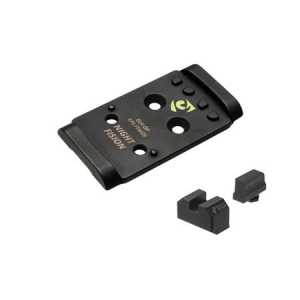 Night Fision Optic Plate Blacked Out Sights Combo: EPS to Glock Full Size MOS