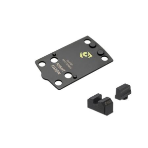 Night Fision Optic Plate Blacked Out Sights Combo: EPS Carry to Glock 43x MOS
