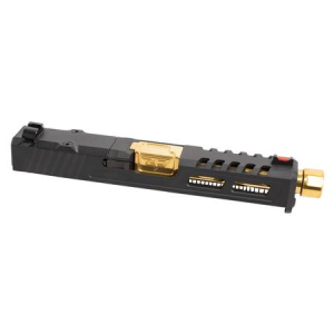 Zaffiri Precision Complete Upper Assembly for Glock 19 Gen3 with Armor Black Finish and Gold Threaded Barrel