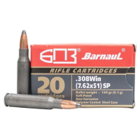Barnaul 308 Winchester 140 Gr Soft Point Steel Polycoated Case 20/Box