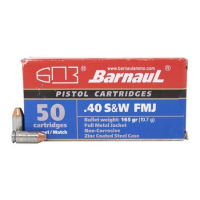 Barnaul 40SW 165 gr FMJ Steel Case 50/Box