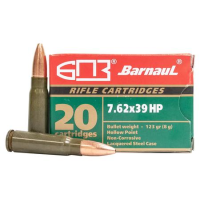 Barnaul 7.62x39 123 GR Hollow Point Steel Lacquered Case 20/Box