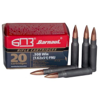 Barnaul 308 Winchester 168 Grain FMJ Steel Polycoated Case 20/Box